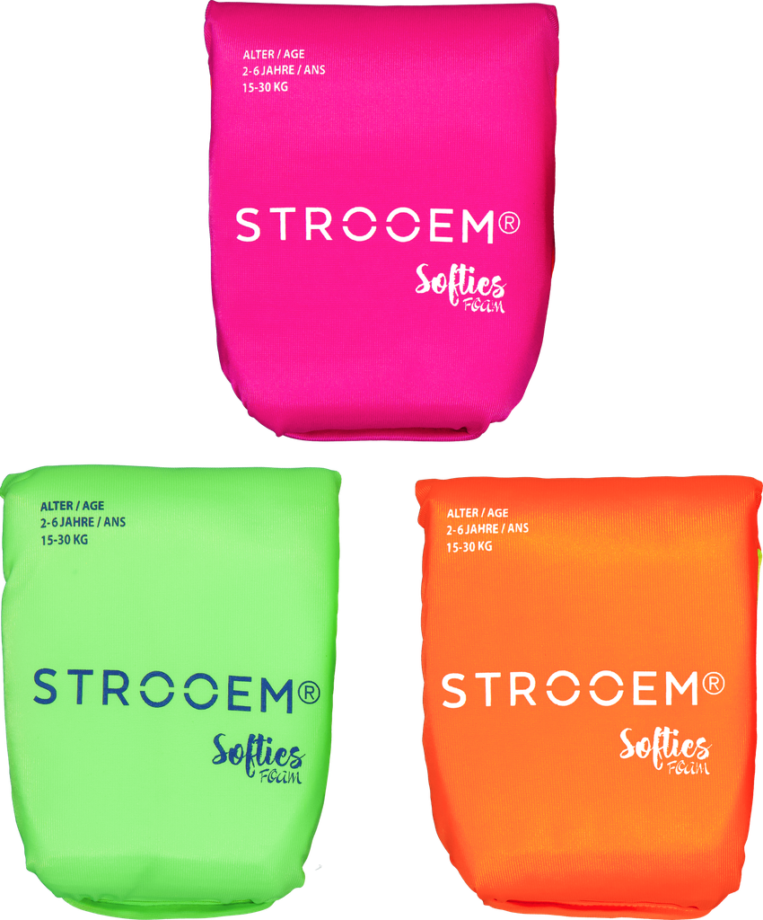 New sustainable Softies Foam Swim Armbands Lime/Orange                              2-6 year, 15-30 kg