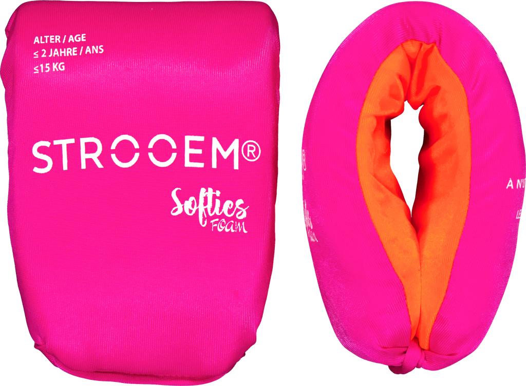 New sustainable Softies Foam Swim Armbands Pink/Orange.                               2-6 year, 15-30 kg.
