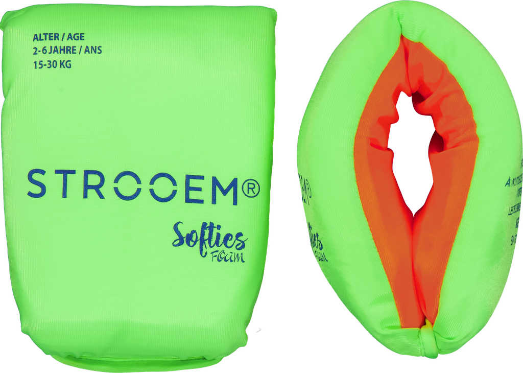 [200311-LO] 
Softies Foam Swim Armbands. Lime/Orange,  0-2 years,0-15 kg